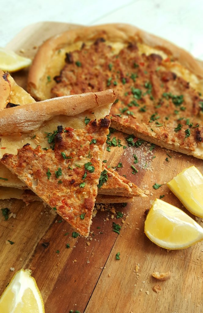 Meaty healthy Middle Eastern Pizza